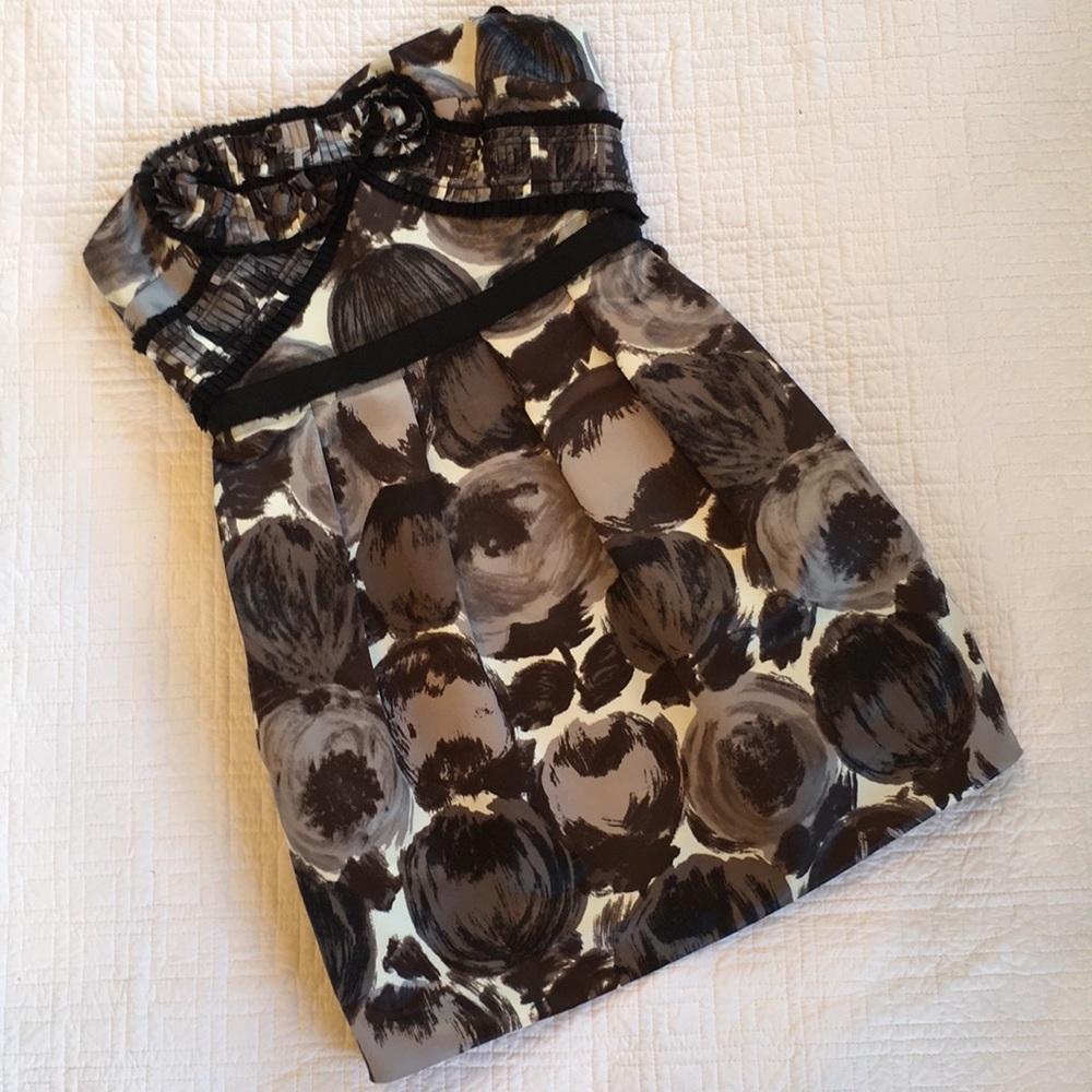 NWOT BCBG MAX AZRIA black floral mini dress size 4P